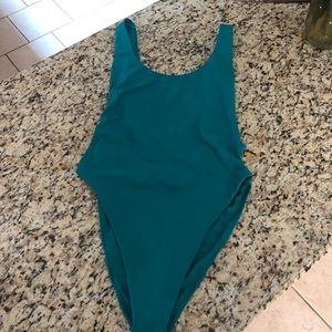 Aerie Super Scoop One Piece- Turquoise